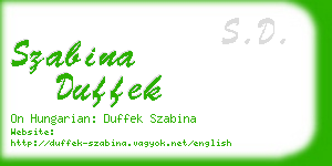 szabina duffek business card